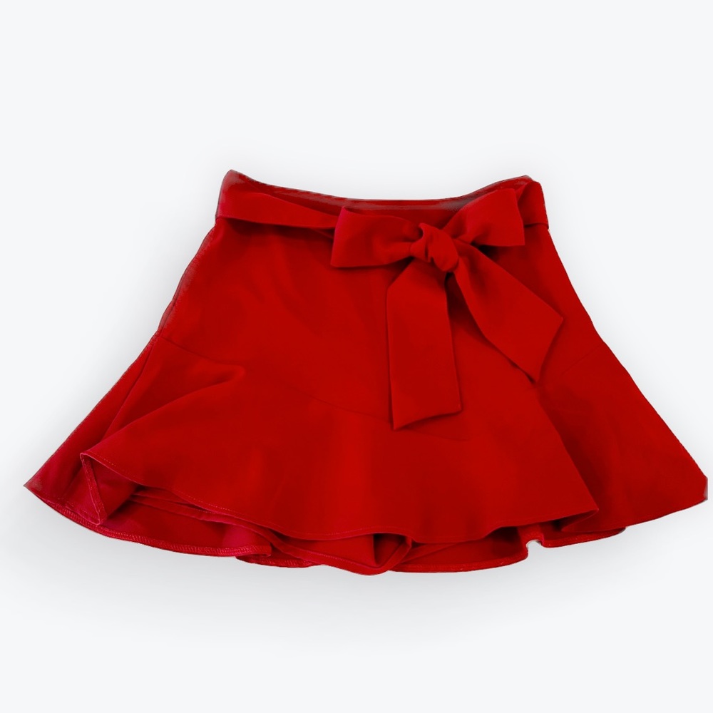 NWT Zara Red Ruffled Skirt Skort Size SM